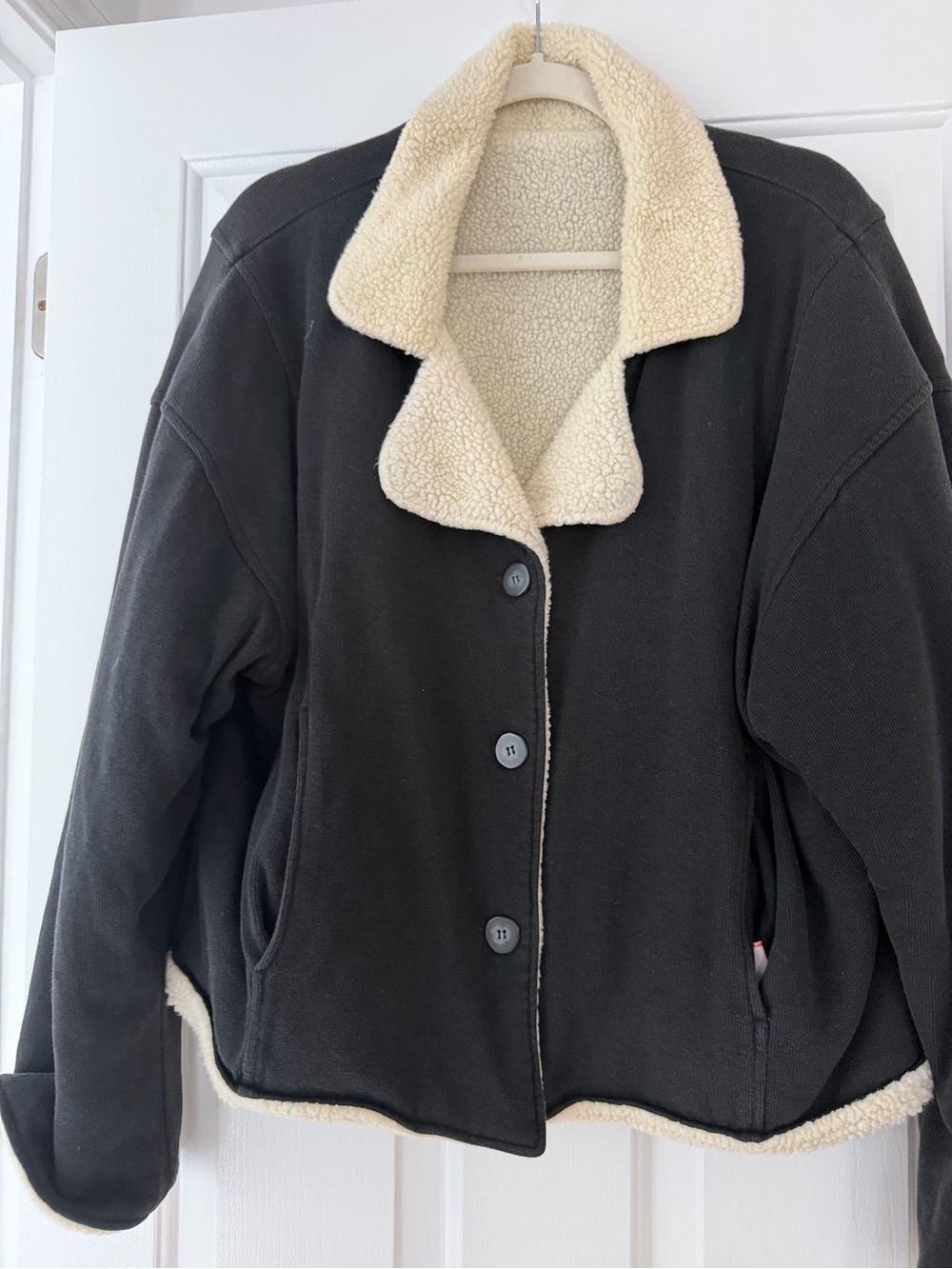 Classic Black Sherpa-Lined Women's Jacket. New. Gorgeous